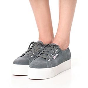 Excellent Condition Grey Suede Platform Superga’s!